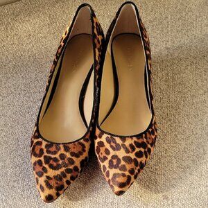 Ann Taylor Brown and Black Heels with Lepoard Print Calf Hair  Size 7.5